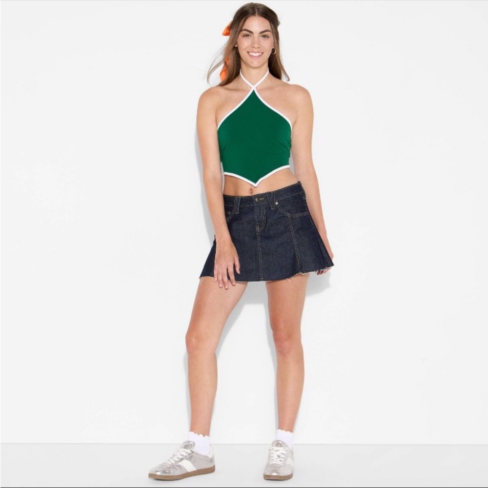 Green Halter Top with football charms